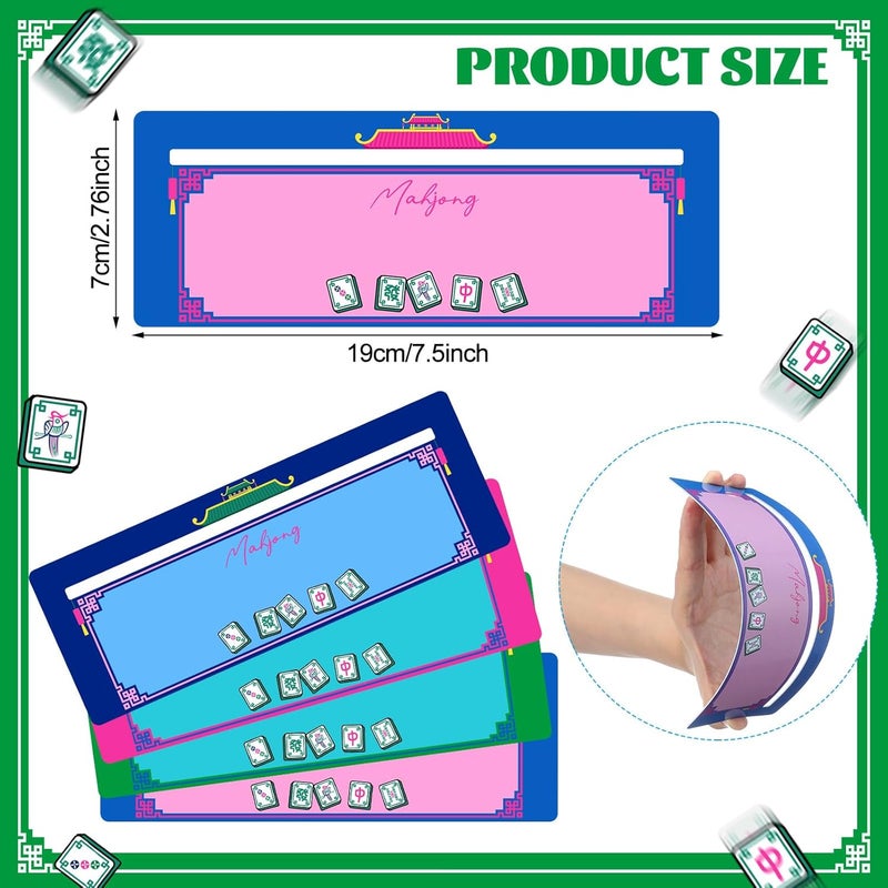 Faccito 4 Pcs Mahjong Card Guide and Line Finder for Strategy Tool for Beginners, for Travel, Parties, Competitions, Game Nights(Multicolor,Cute) - Image 2